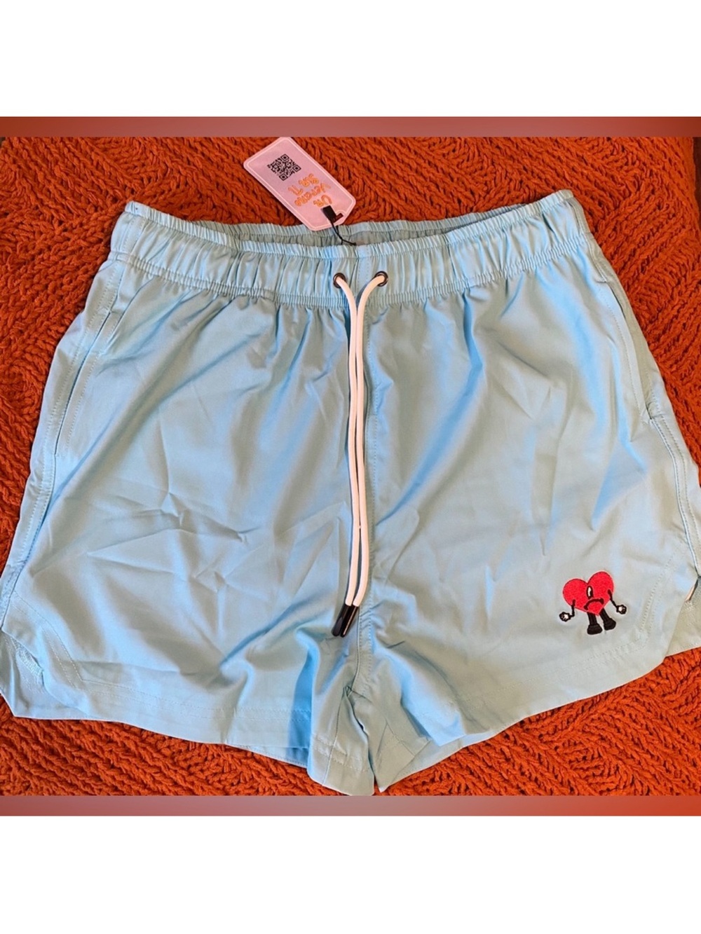 Bad Bunny Un Verano Sin Ti Turquoise Solid Shorts Small